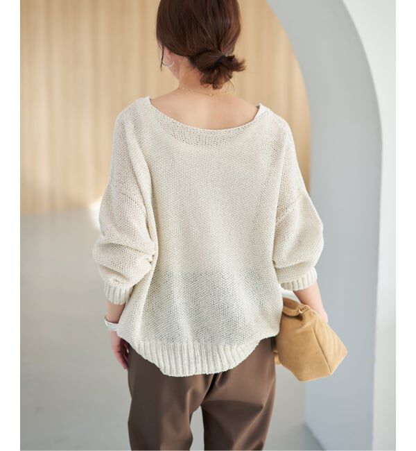 Spick and Span「《WEB限定カラー有り / 追加予約》ペーパーヤーン2WAYルーズプルオーバー」|ニット・セーター|