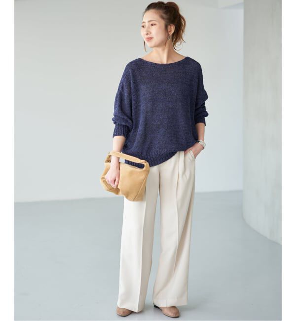 Spick and Span「《WEB限定カラー有り / 追加予約》ペーパーヤーン2WAYルーズプルオーバー」|ニット・セーター|