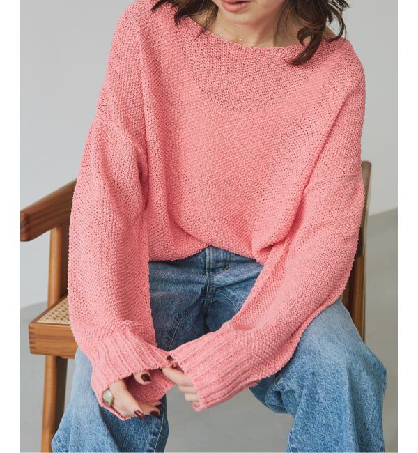 Spick and Span「《WEB限定カラー有り / 追加予約》ペーパーヤーン2WAYルーズプルオーバー」|ニット・セーター|ピンク