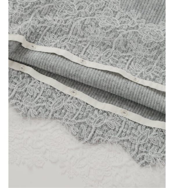  「【洗える】オフネックレースニット」|ニット・セーター|