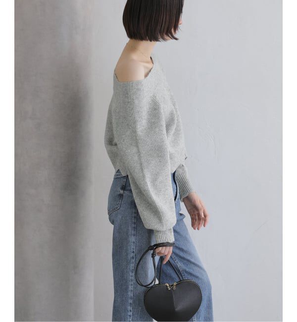  「【洗える】オフネックレースニット」|ニット・セーター|