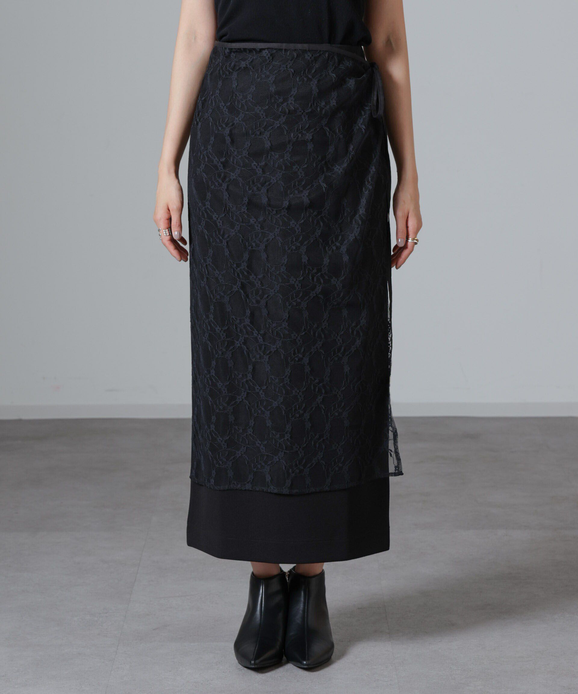 nano･universe「レースエプロンセットスカート」|スカート|