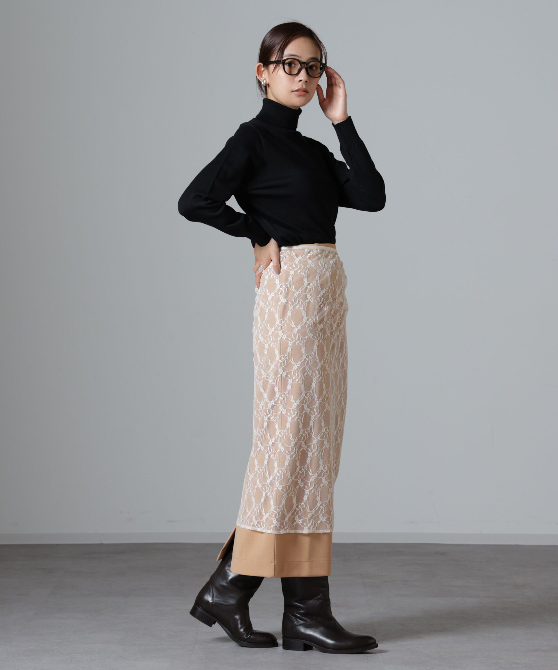 nano･universe「レースエプロンセットスカート」|スカート|