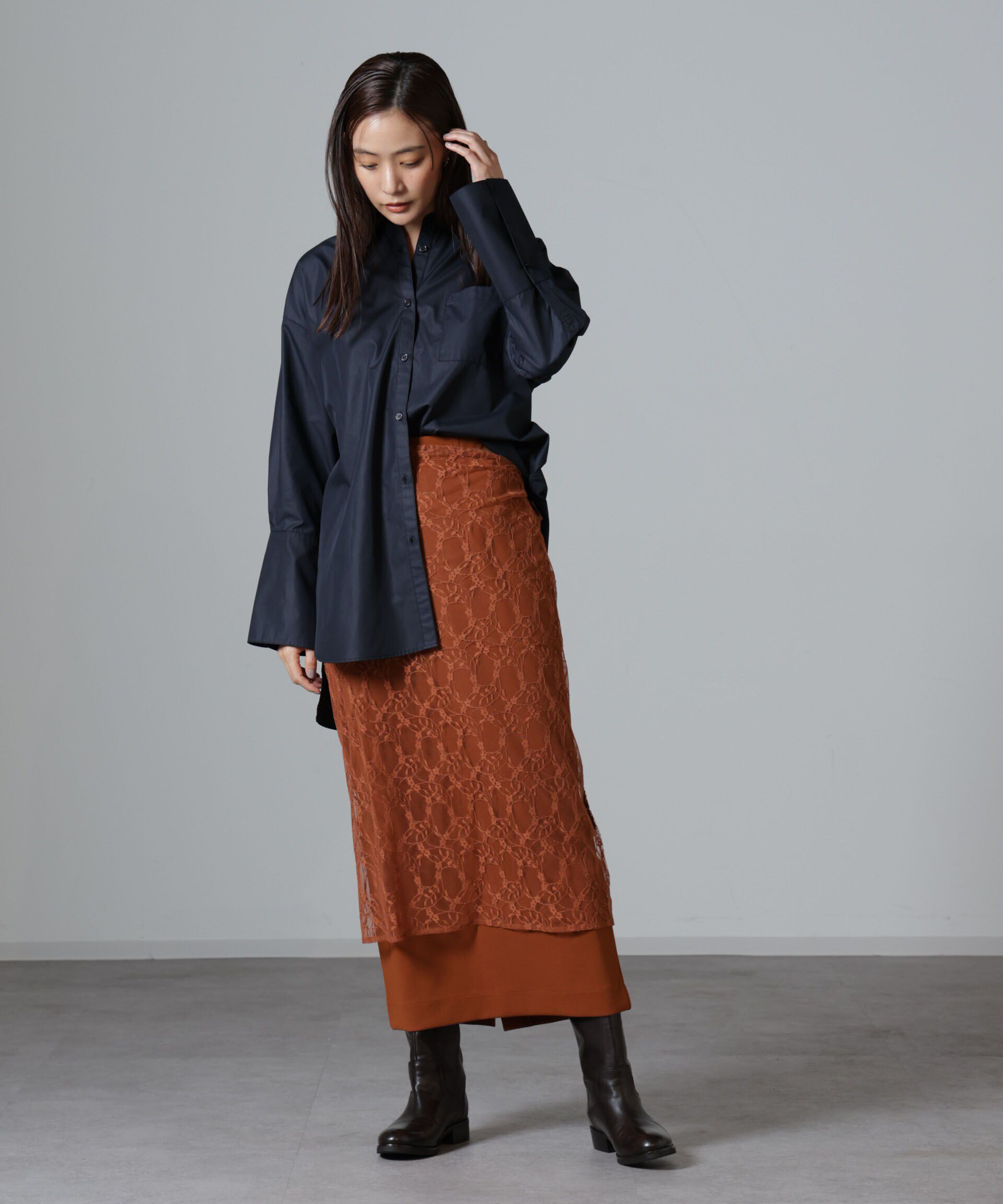 nano･universe「レースエプロンセットスカート」|スカート|