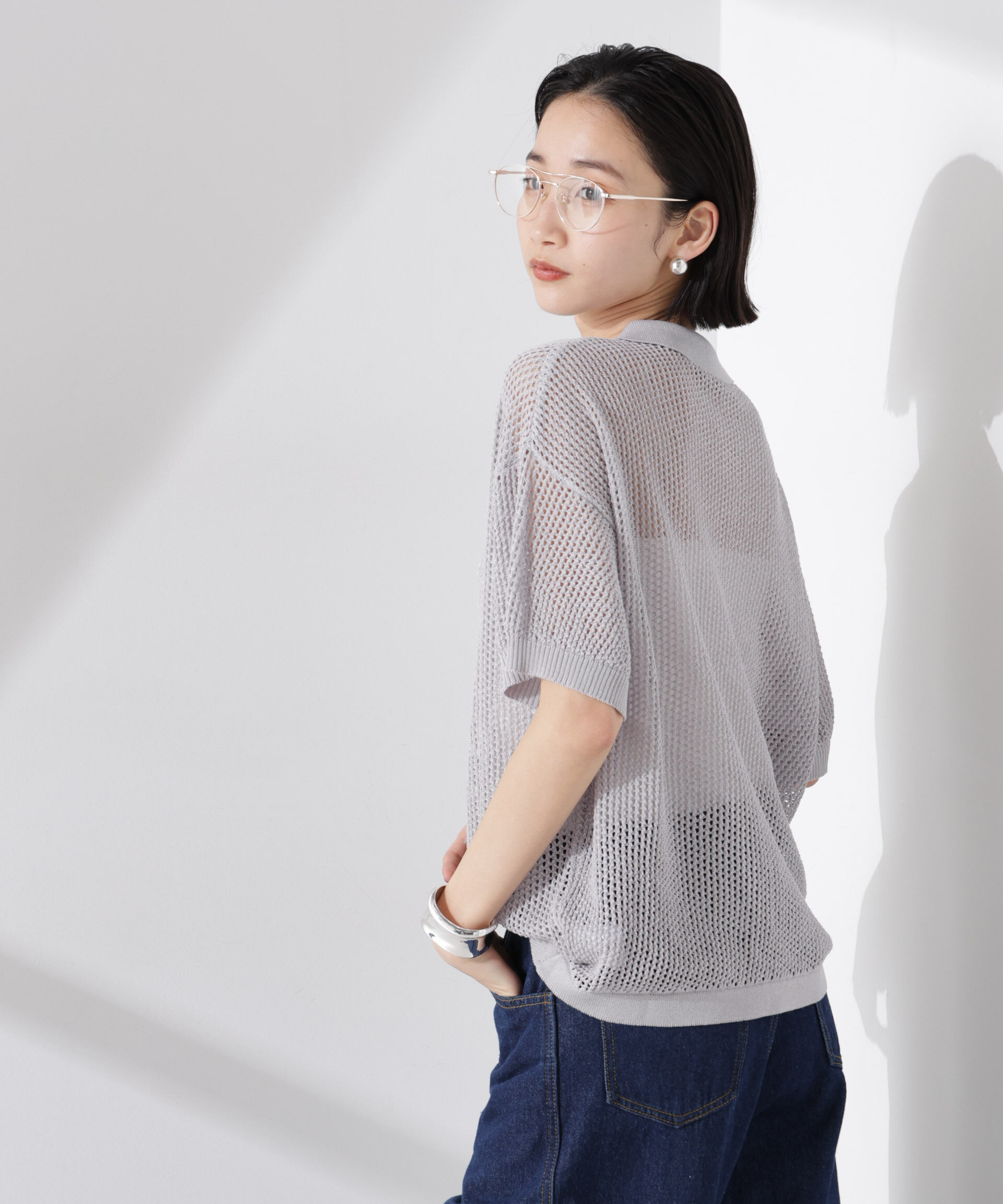 nano･universe「PENNEYS別注TheFOXメッシュポロニット」|ニット・セーター|