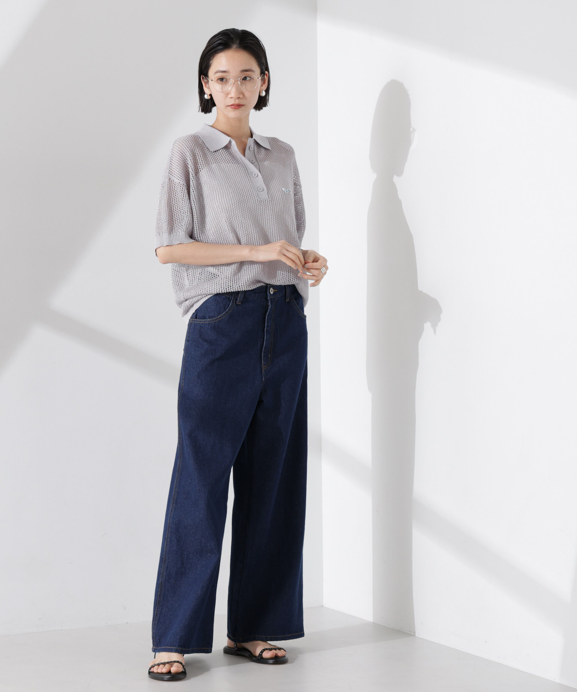 nano･universe「PENNEYS別注TheFOXメッシュポロニット」|ニット・セーター|