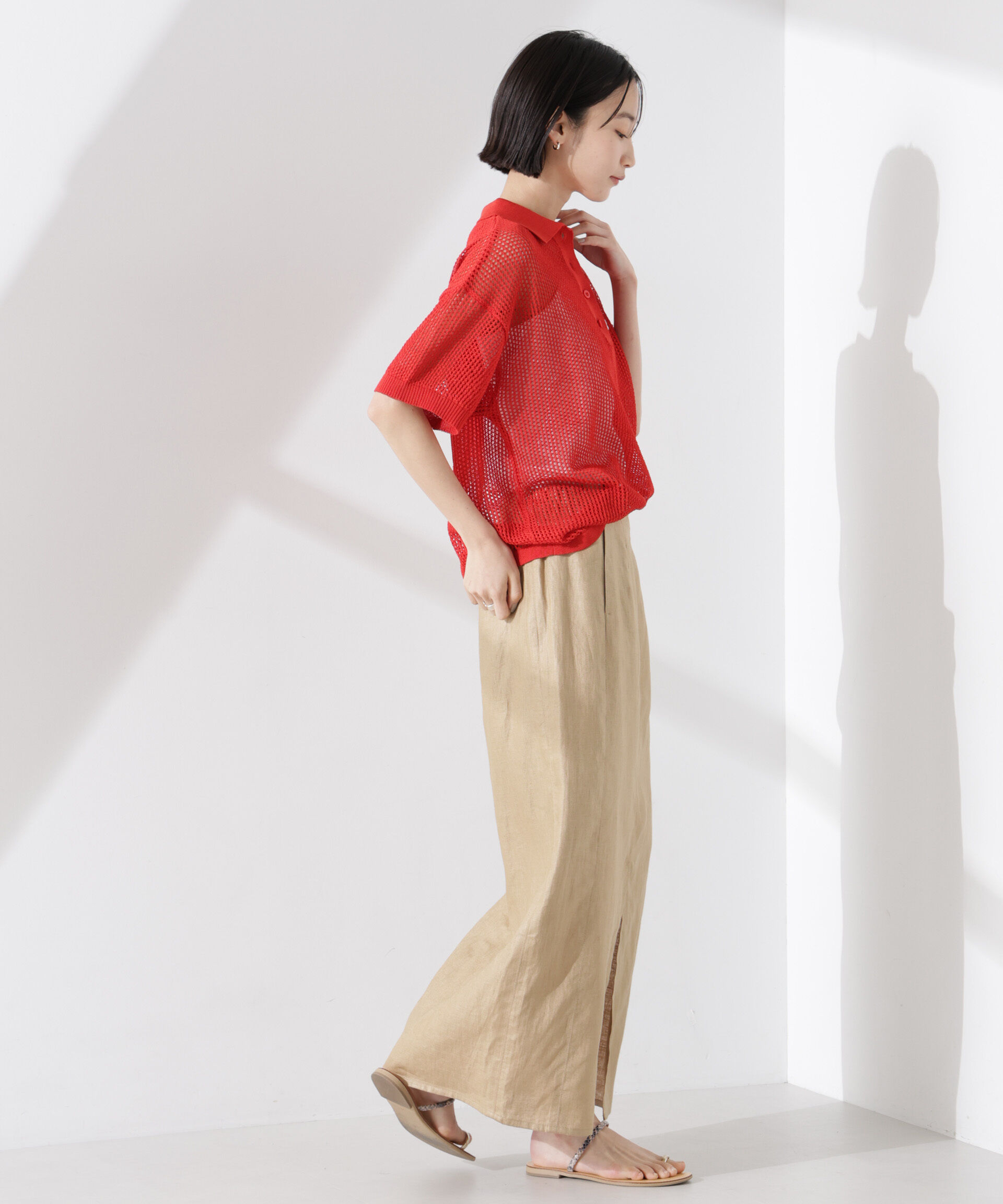 nano･universe「PENNEYS別注TheFOXメッシュポロニット」|ニット・セーター|