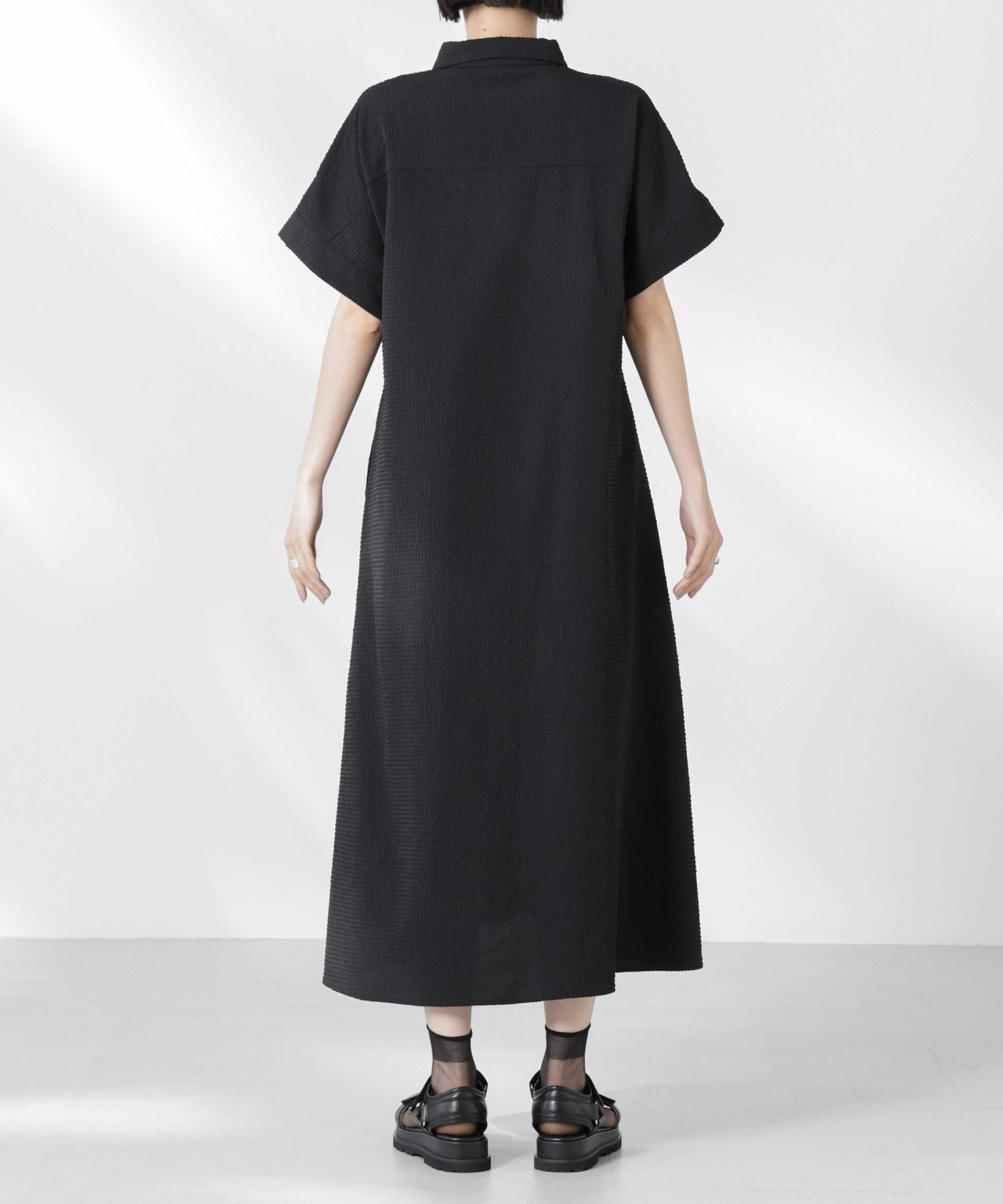 nano･universe「サッカードルマンスリーブシャツワンピース」|ワンピース|