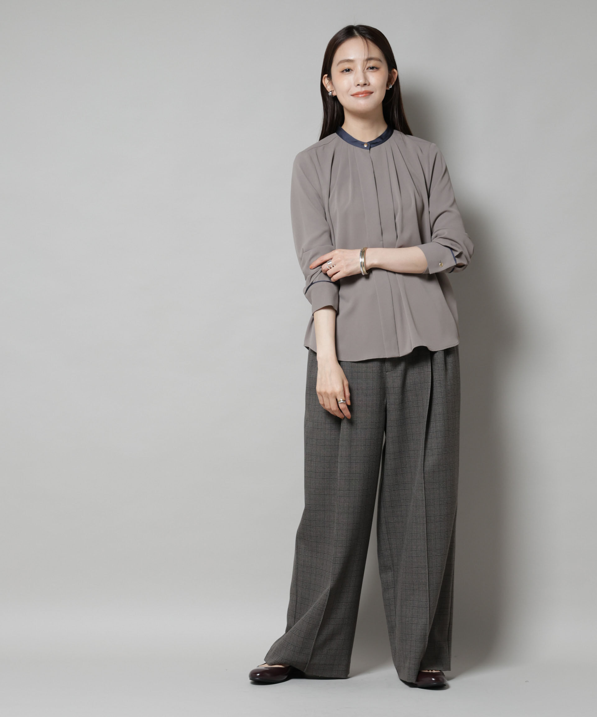 nano･universe「スタンドバイカラータックブラウス」|シャツ・ブラウス|