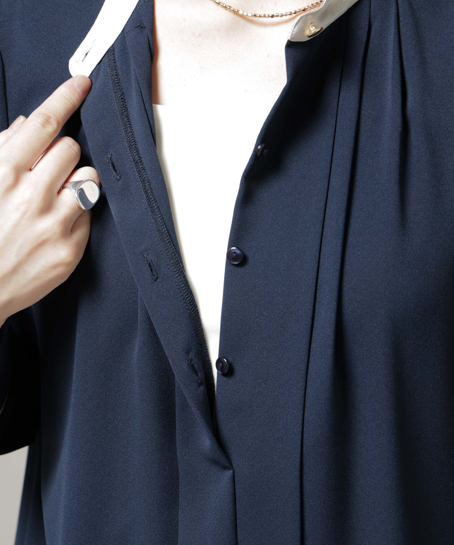 nano･universe「スタンドバイカラータックブラウス」|シャツ・ブラウス|