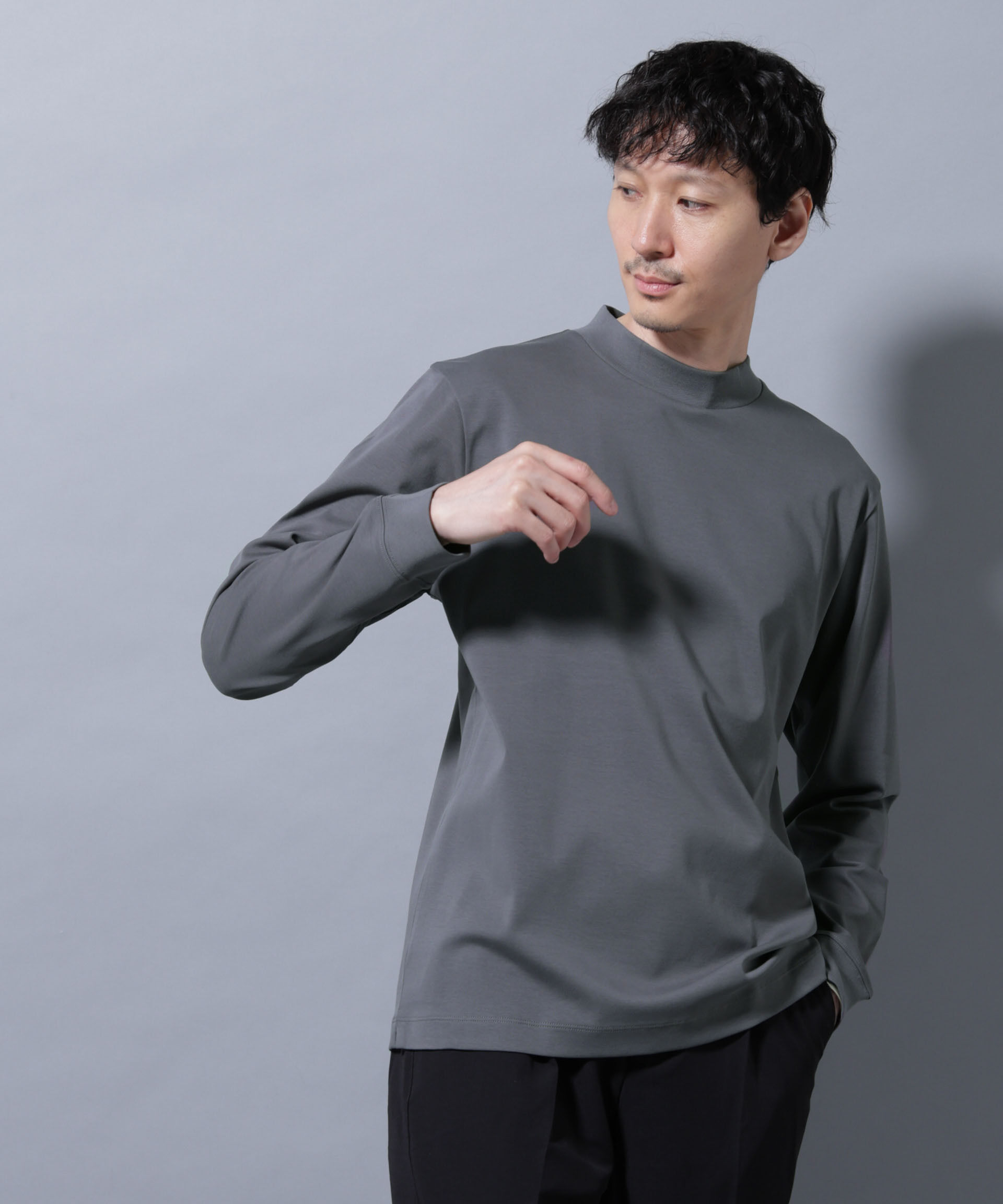 nano･universe「アンチスメルモックネックTシャツ 長袖」|Tシャツ・カットソー|