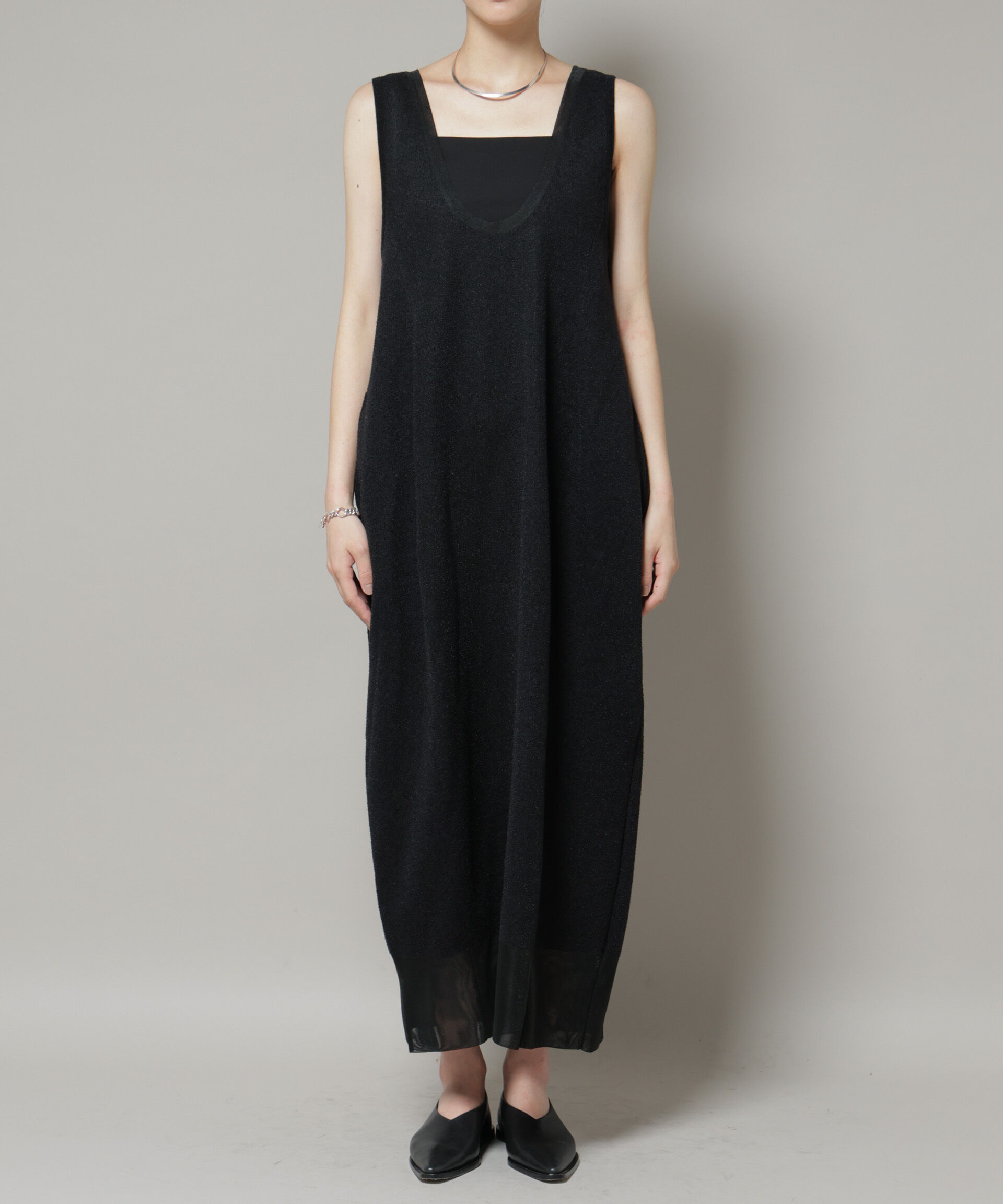 nano･universe「モール接結Uネックフォルムワンピース」|ワンピース|