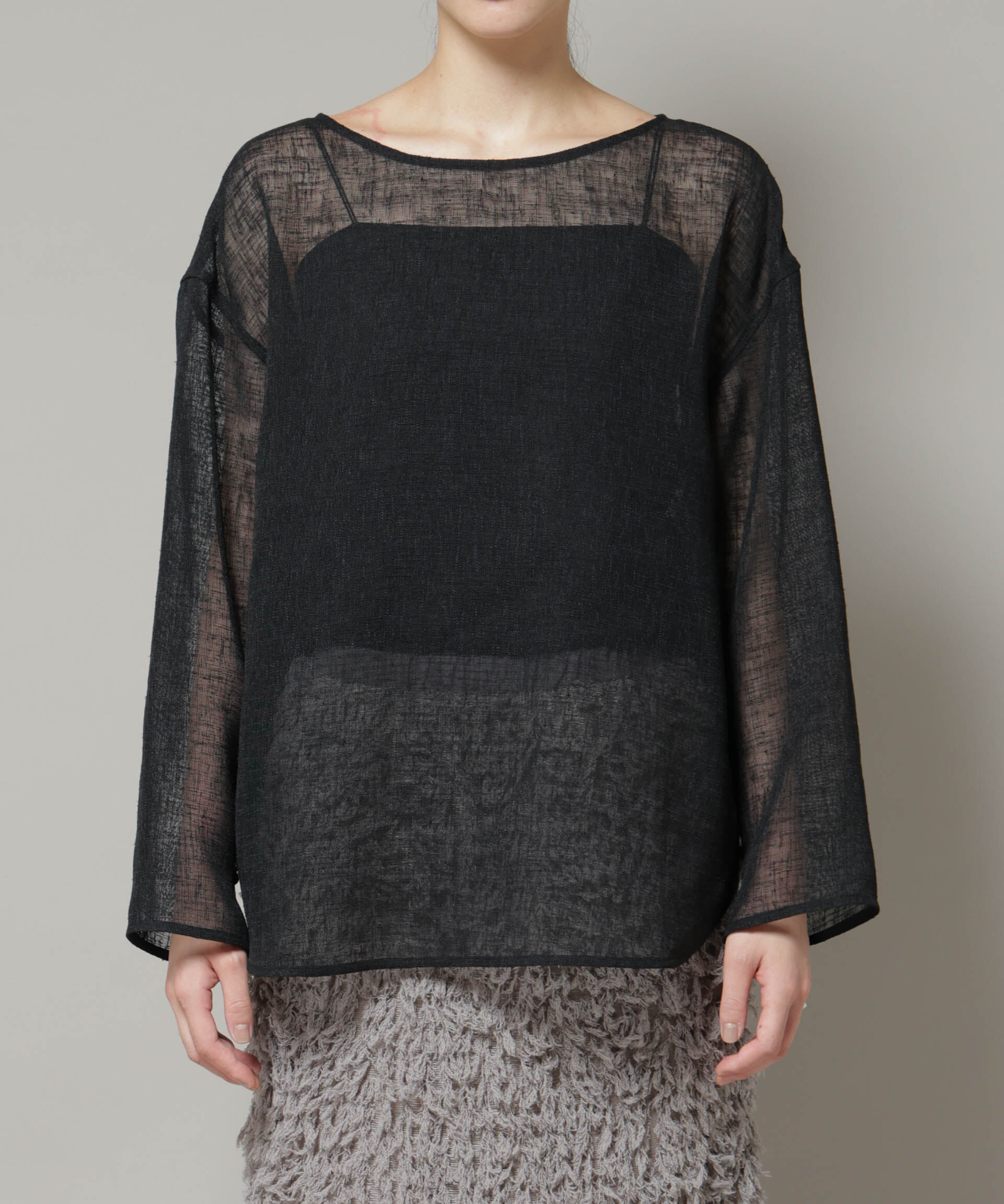 nano･universe「オーバーサイズメッシュブラウス」|シャツ・ブラウス|