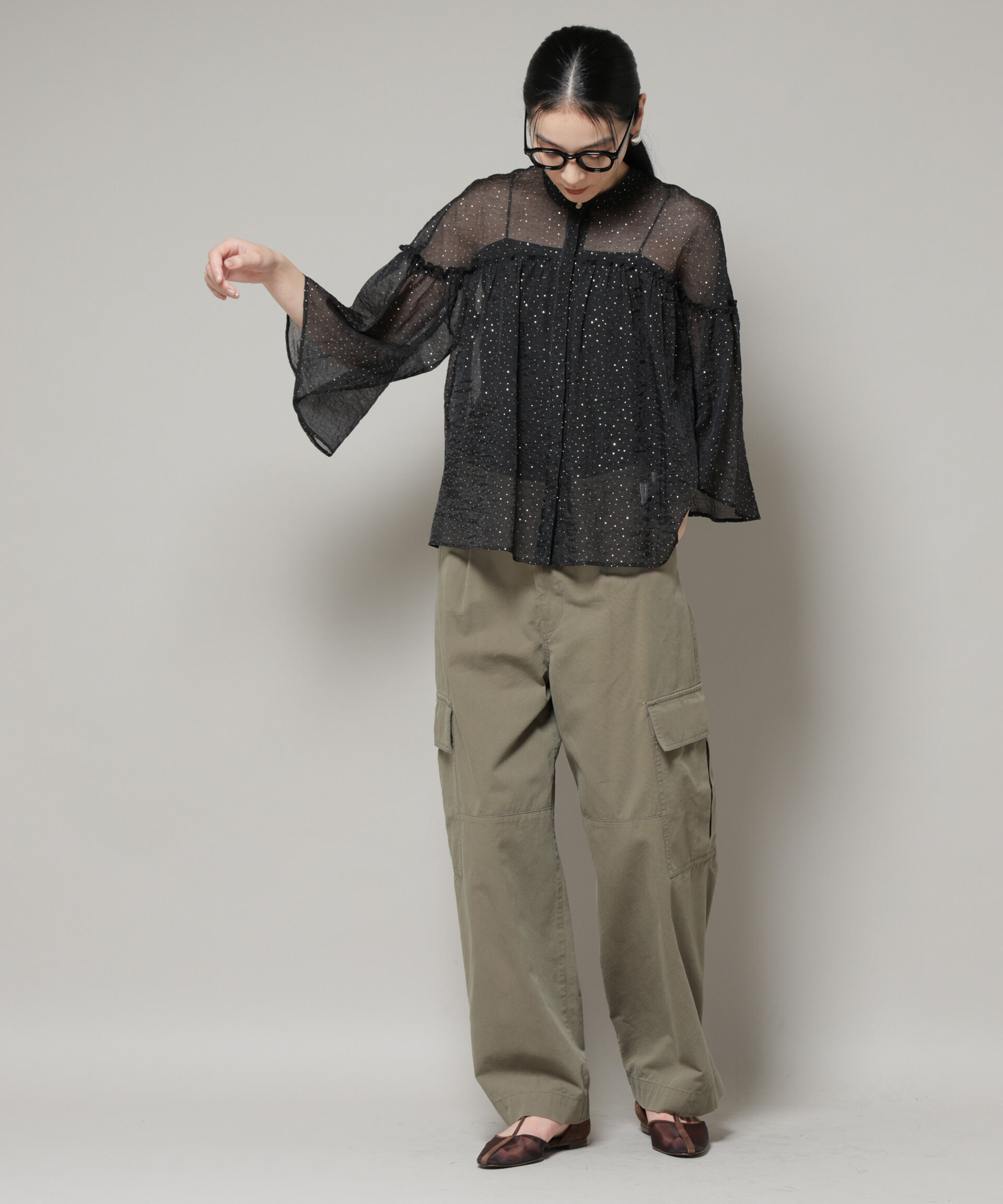 nano･universe「サイドポケットワイドチノパンツ」|チノ|