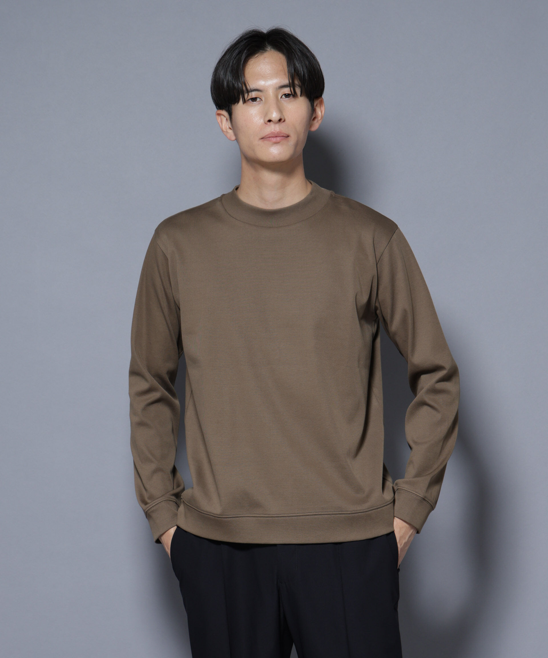 nano･universe「「FORMAL JERSEY」モックネックカットソー長袖」|Tシャツ・カットソー|カーキブラウ 4
