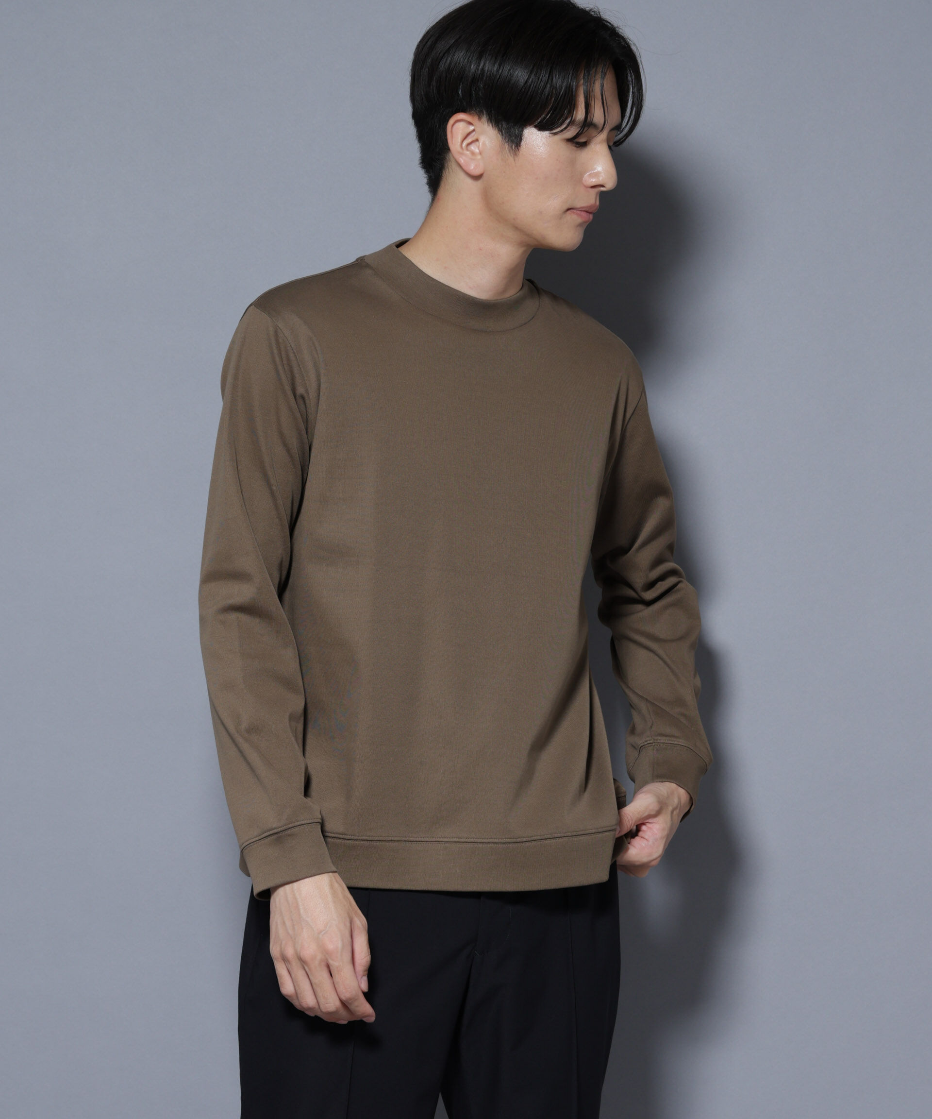 nano･universe「「FORMAL JERSEY」モックネックカットソー長袖」|Tシャツ・カットソー|