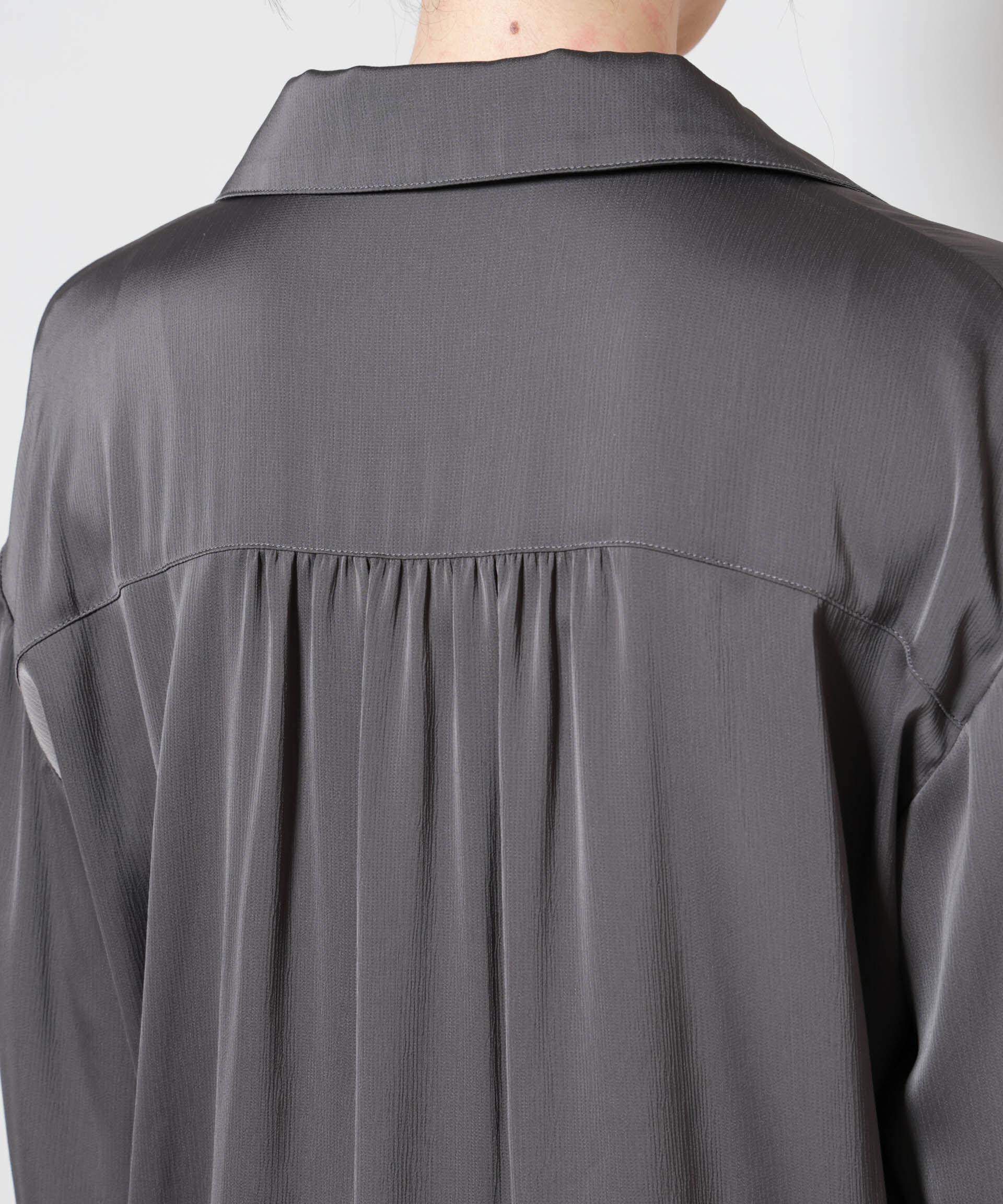 nano･universe「サテンオープンカラーシャツ(セットアップ可)」|シャツ・ブラウス|