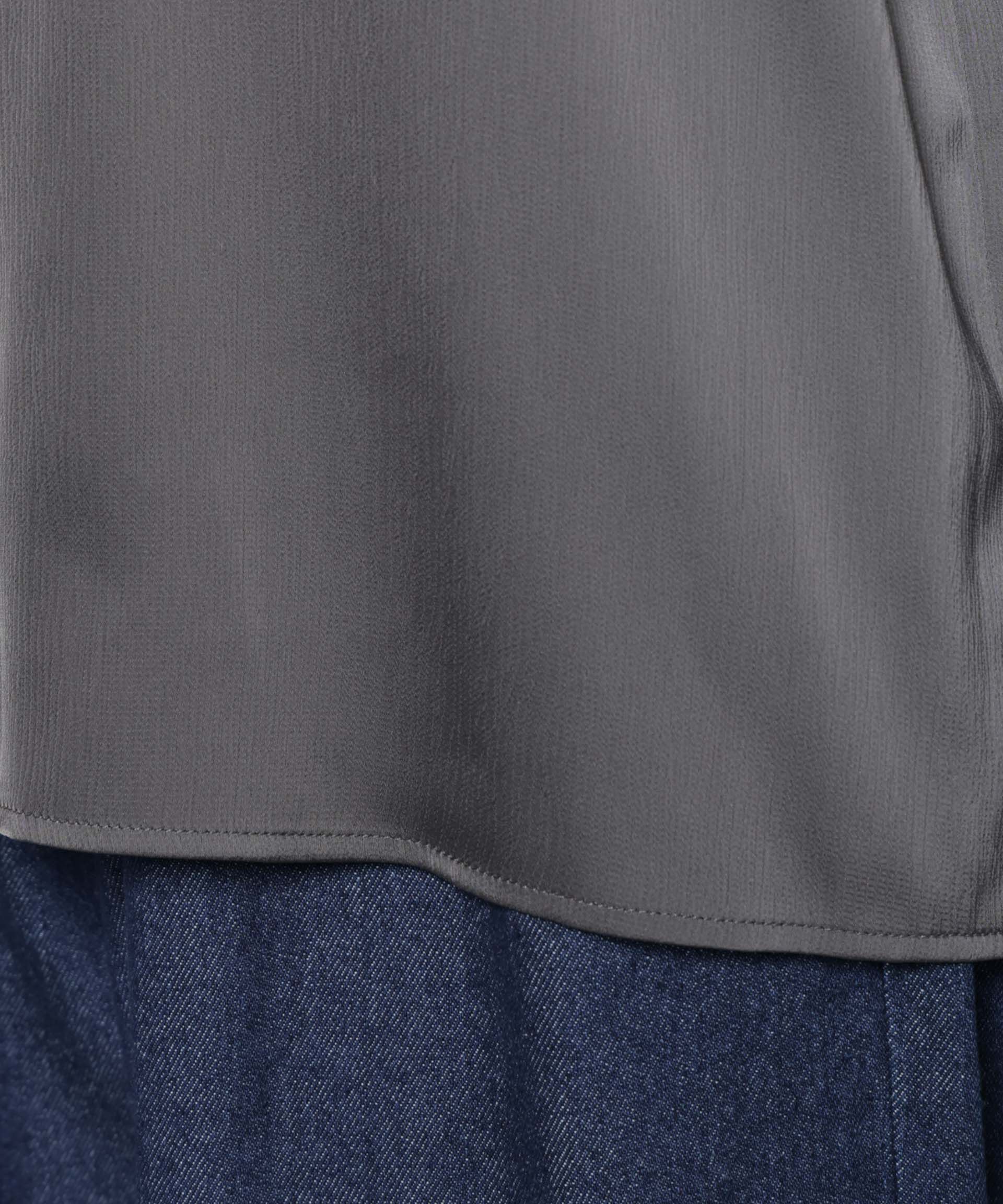 nano･universe「サテンオープンカラーシャツ(セットアップ可)」|シャツ・ブラウス|