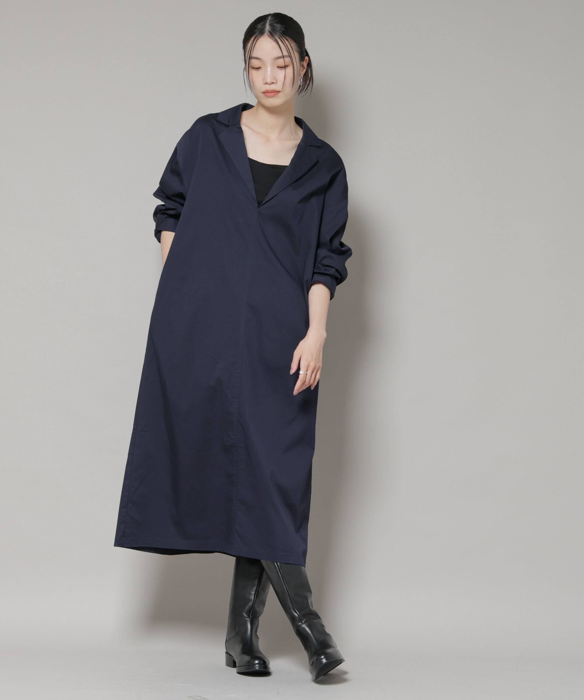 nano･universe「テーラードカラーロングワンピース」|ワンピース|