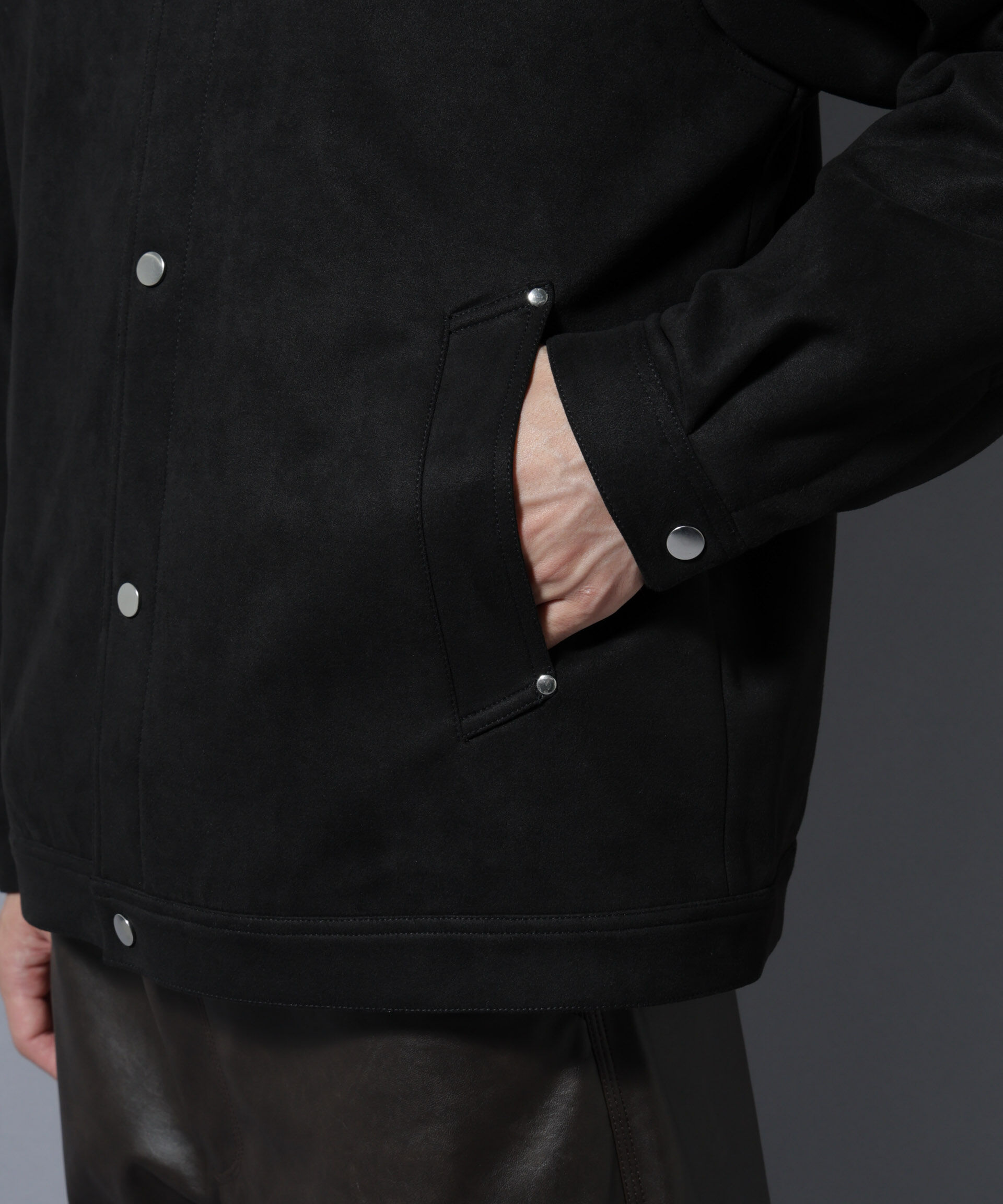 nano･universe「フェイクスエードシャツブルゾン」|ブルゾン・スタジャン|