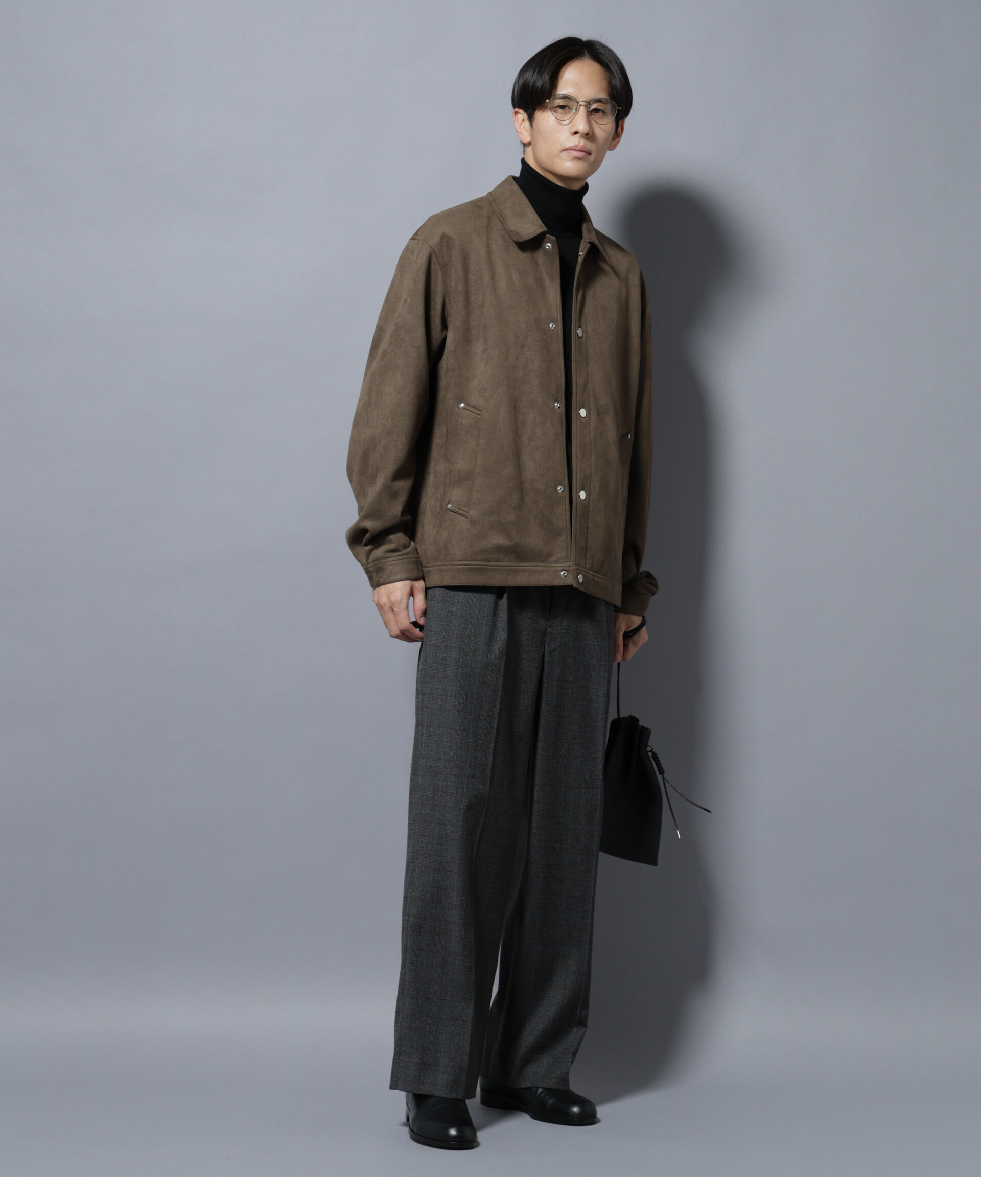 nano･universe「フェイクスエードシャツブルゾン」|ブルゾン・スタジャン|