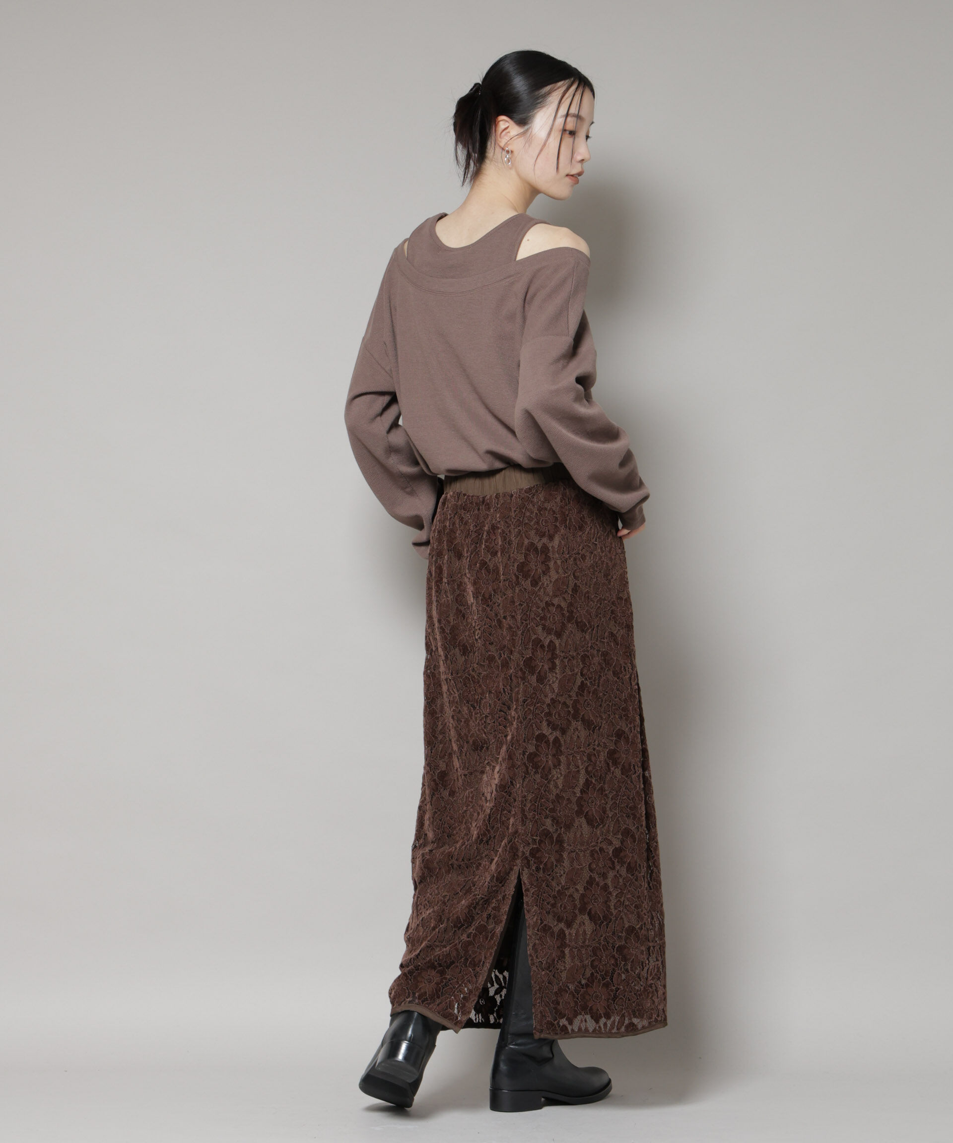 nano･universe「起毛レーススカート」|スカート|