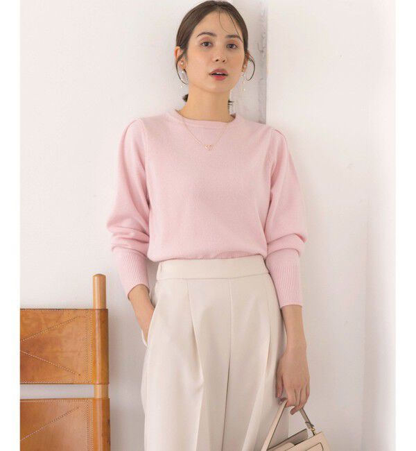 組曲「【アンサンブル対応可】ピュアカシミヤクロップド丈ニット」|ニット・セーター|ピンク系