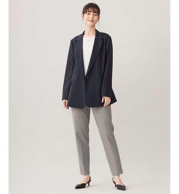 自由区「【撥水加工・洗える】TRギャバチェック柄テーパード パンツ」|その他|