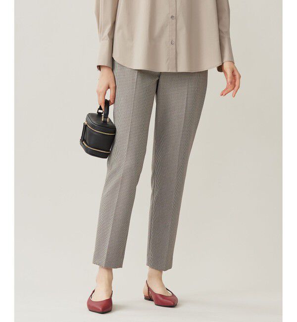 自由区「【撥水加工・洗える】TRギャバチェック柄テーパード パンツ」|その他|ﾍﾞｰｼﾞｭ