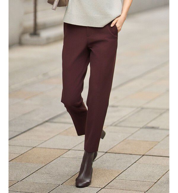 自由区「TRギャバ裏起毛テーパード パンツ」|その他|ボルドー