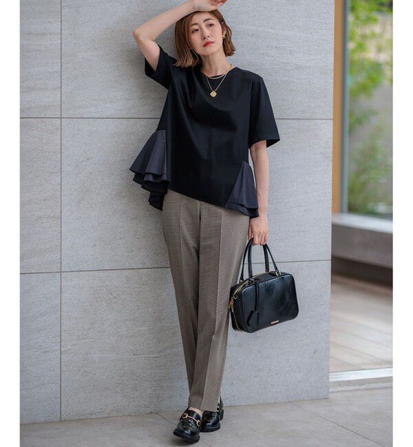 23区「【洗える】ドライ2WAYストレッチ チェック テーパードパンツ」|その他|