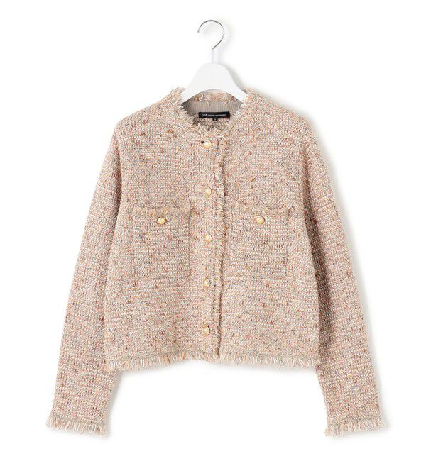 23区「【見上愛さん着用/新色追加/GLOW掲載】ツイード ニット ジャケット」|ノーカラージャケット|