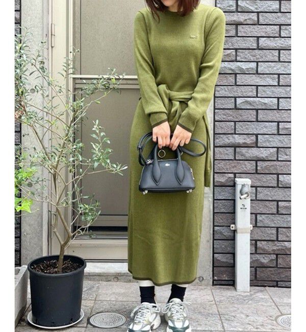 LACOSTE「ウォッシャブルウール リブニットドレス / リブニットワンピース」|ワンピース|