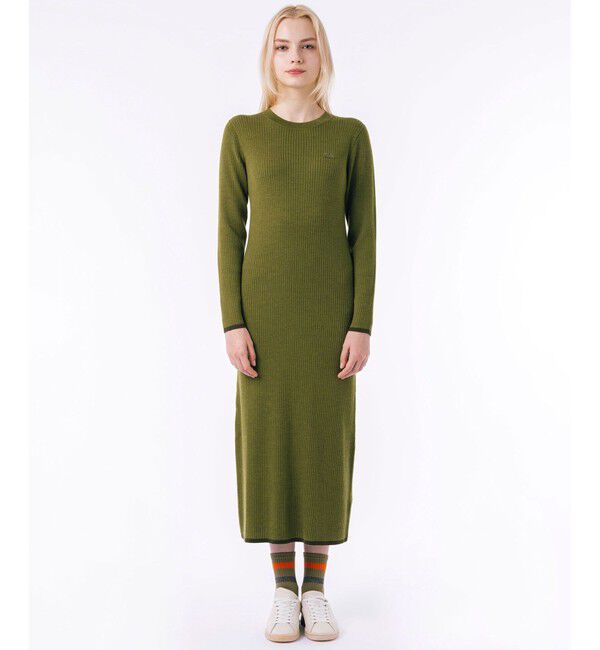 LACOSTE「ウォッシャブルウール リブニットドレス / リブニットワンピース」|ワンピース|