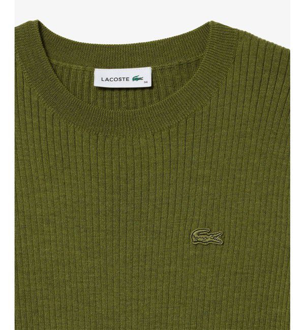 LACOSTE「ウォッシャブルウール リブニットドレス / リブニットワンピース」|ワンピース|