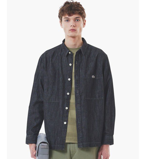 LACOSTE「コットンリネンデニムシャツジャケット」|シャツ・ブラウス|
