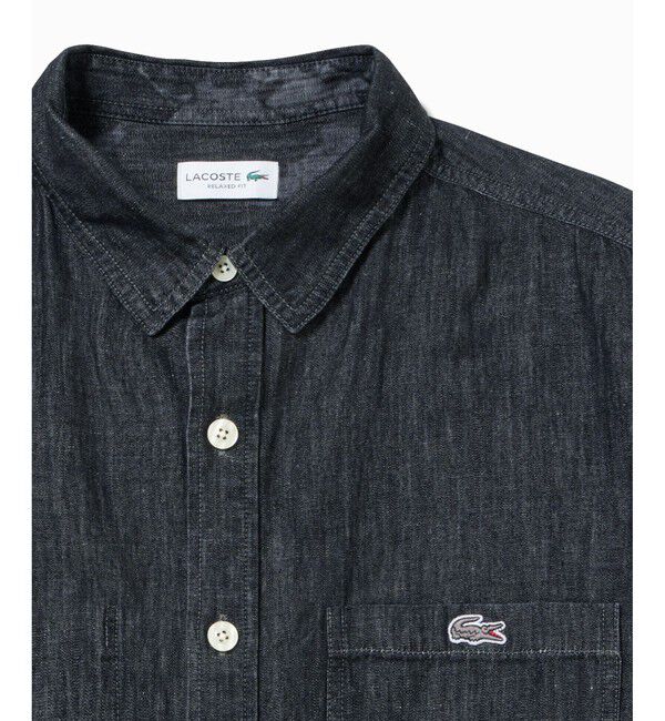 LACOSTE「コットンリネンデニムシャツジャケット」|シャツ・ブラウス|