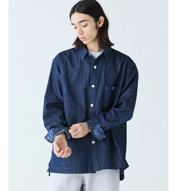 LACOSTE「コットンリネンデニムシャツジャケット」|シャツ・ブラウス|ダークインディゴブル