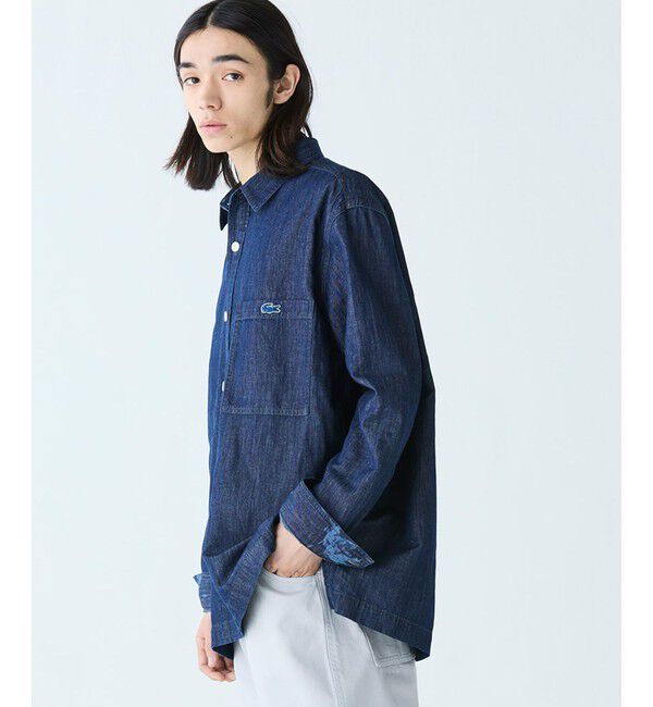 LACOSTE「コットンリネンデニムシャツジャケット」|シャツ・ブラウス|