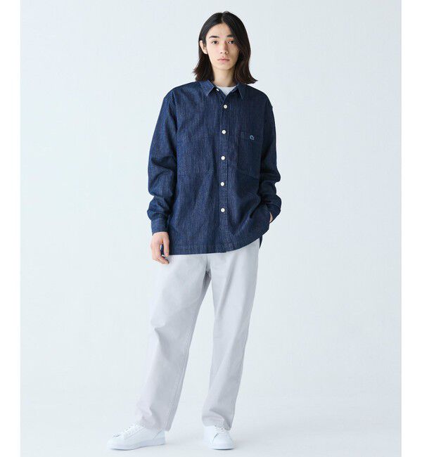 LACOSTE「コットンリネンデニムシャツジャケット」|シャツ・ブラウス|