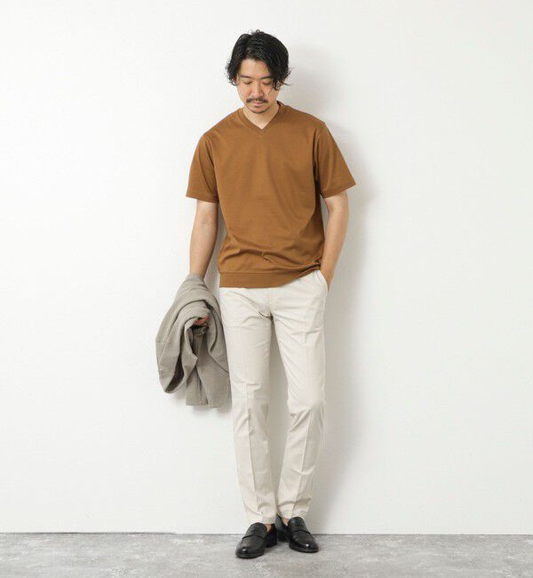 NOLLEY'S goodman「《ビジカジ対応》シルケットスムース Vネック ドレスTシャツ 25SS」|Tシャツ・カットソー|