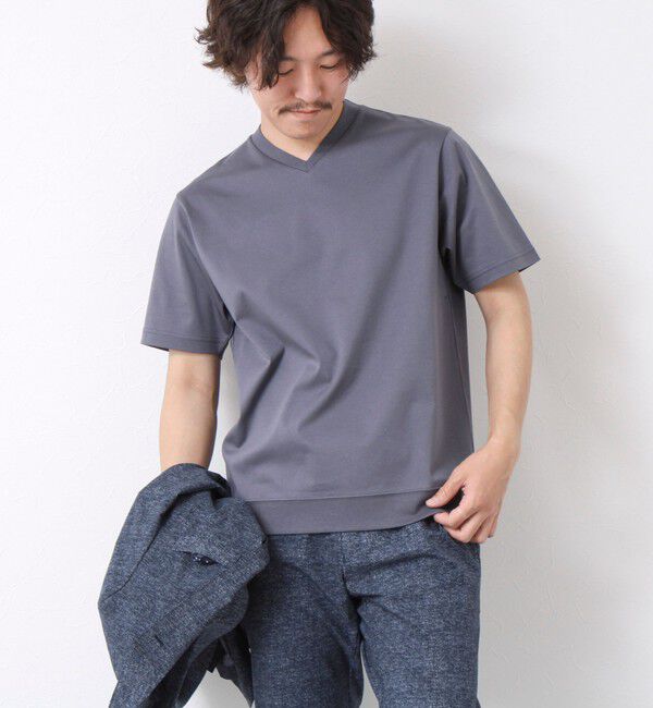 NOLLEY'S goodman「《ビジカジ対応》シルケットスムース Vネック ドレスTシャツ 25SS」|Tシャツ・カットソー|