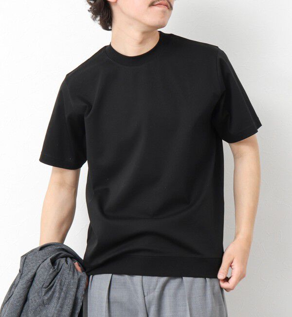 NOLLEY'S goodman「《ビジカジ対応》シルケットスムースドレスTシャツ 25SS」|Tシャツ・カットソー|ブラック