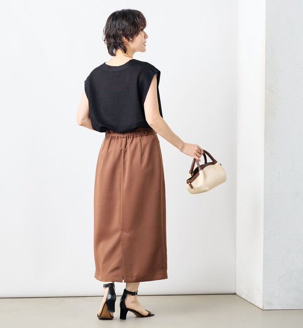 NOLLEY'S「ウォッシャブル片タック タイトミディスカート」|タイト|