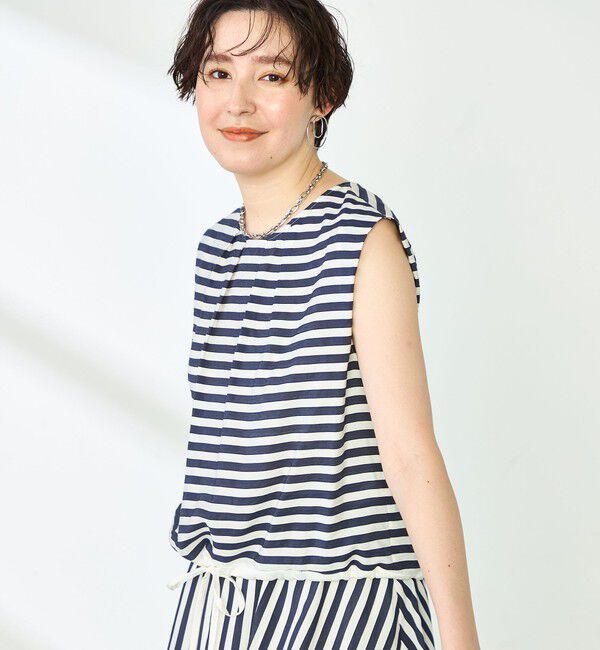 NOLLEY'S「《セットアップ対応》ドビーボーダータックブラウス」|シャツ・ブラウス|