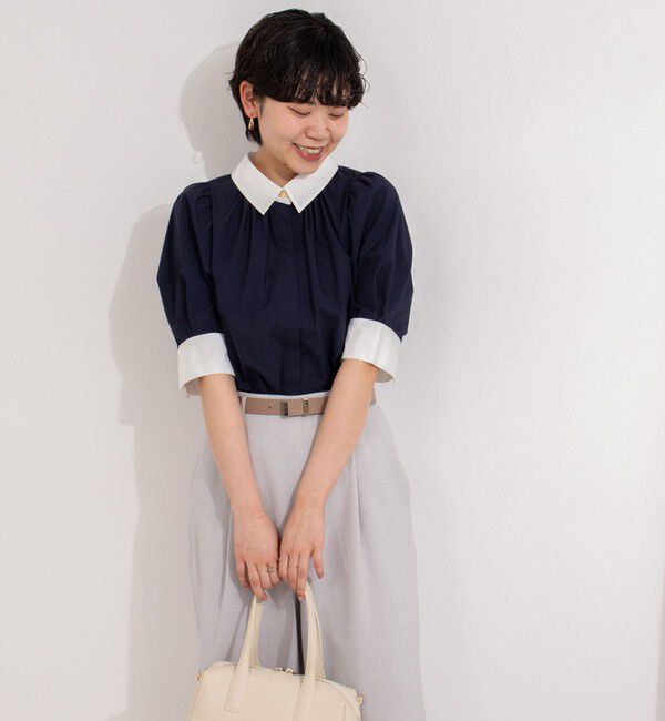 NOLLEY'S「パフスリーブ半袖シャツブラウス」|シャツ・ブラウス|