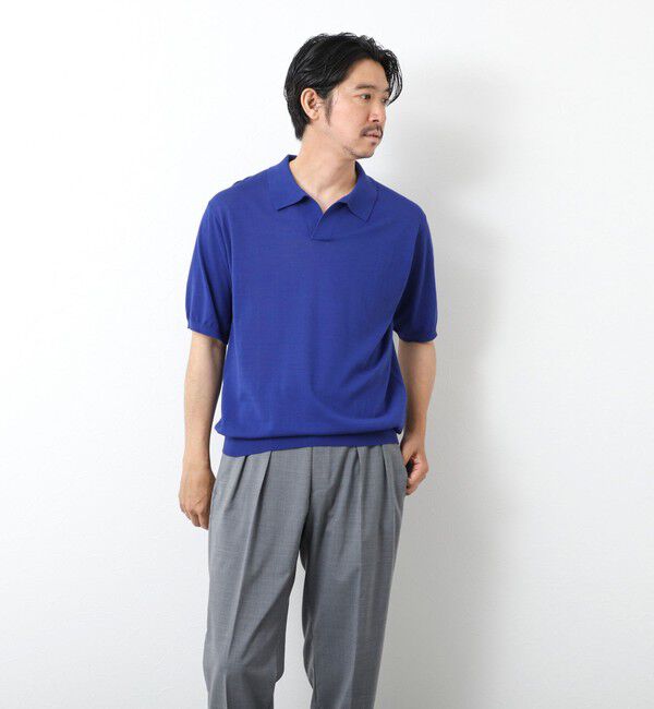 NOLLEY'S goodman「《PIMA COTTON》成型半袖 NSN スキッパーニットポロシャツ 25SS」|ポロシャツ|