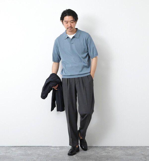 NOLLEY'S goodman「《PIMA COTTON》成型半袖 NSN スキッパーニットポロシャツ 25SS」|ポロシャツ|