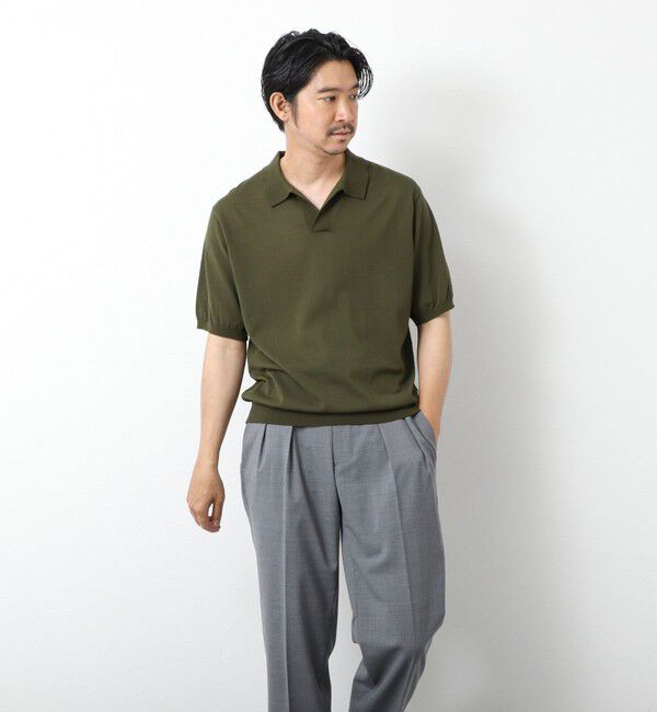NOLLEY'S goodman「《PIMA COTTON》成型半袖 NSN スキッパーニットポロシャツ 25SS」|ポロシャツ|