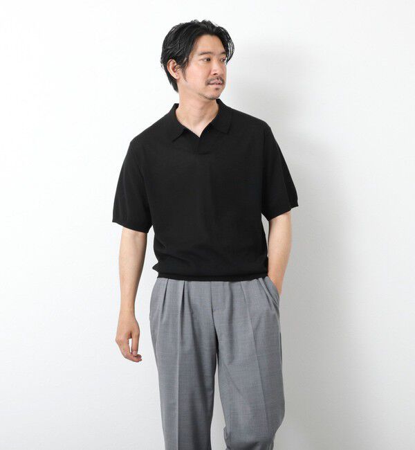 NOLLEY'S goodman「《PIMA COTTON》成型半袖 NSN スキッパーニットポロシャツ 25SS」|ポロシャツ|